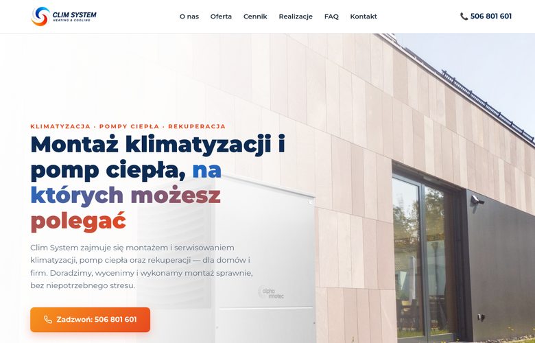 Clim System — podgląd strony