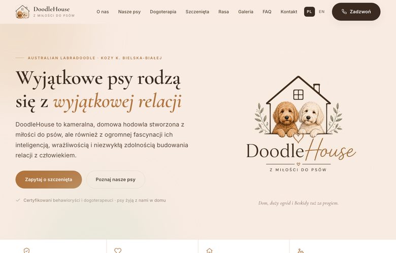 DoodleHouse — podgląd projektu strony