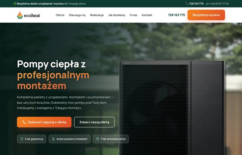 EcoHeat — podgląd strony